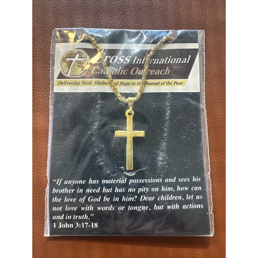 Jesus‎ Cross International Outreach Religious Catholic Necklace  BRAND NEW